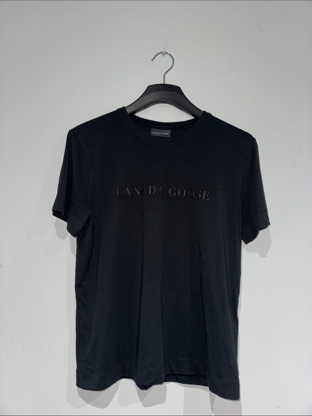 Canada Goose Black Embossed Logo Crew T-Shirt